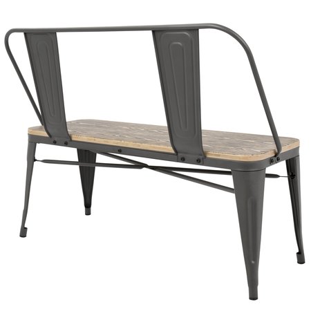 Lumisource Oregon-Farmhouse Bench in Grey and Brown BC-OR GY+BN
